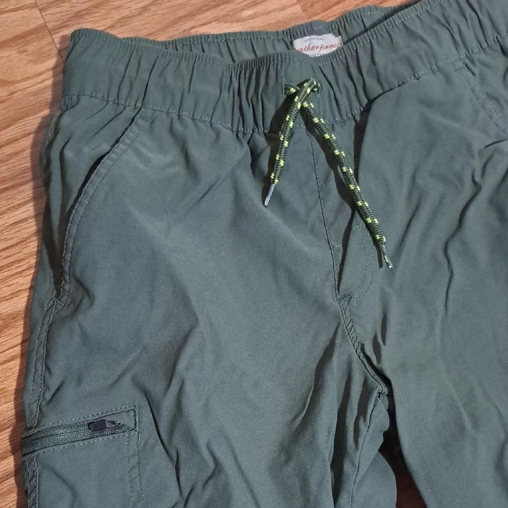 Weatherproof Green Joggers with Elastic Cuffs and Drawstring Waistband